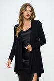 Brushed Knit Draped Cardigan with Cashmere Feel