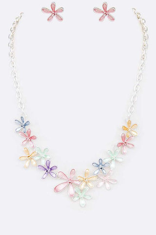 Enamel Flower Statement Necklace