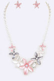 Mix Flower Statement Necklace Set