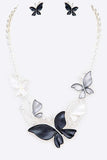 Butterfly Enamel Statement Necklace Set