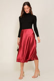 Satin Midi Flare Skirt