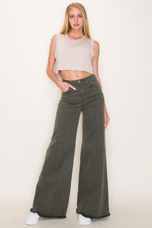 Wide Leg Denim Pants Jeans Western Style