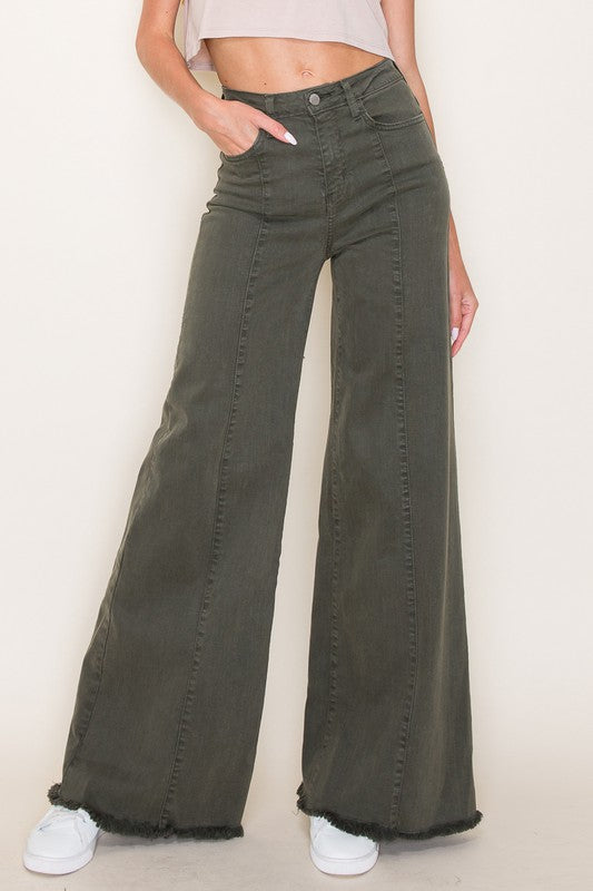 Wide Leg Denim Pants Jeans Western Style