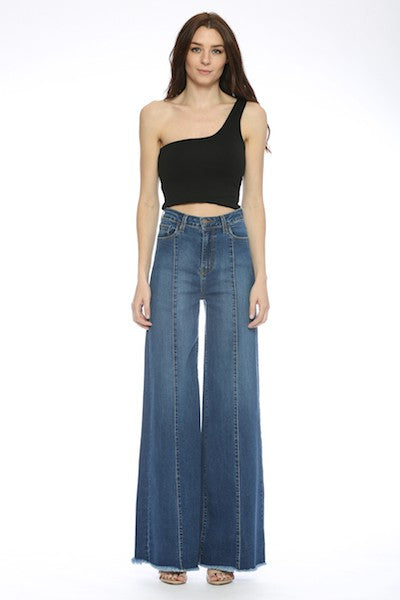 Wide Leg Denim Pants Jeans Western Style