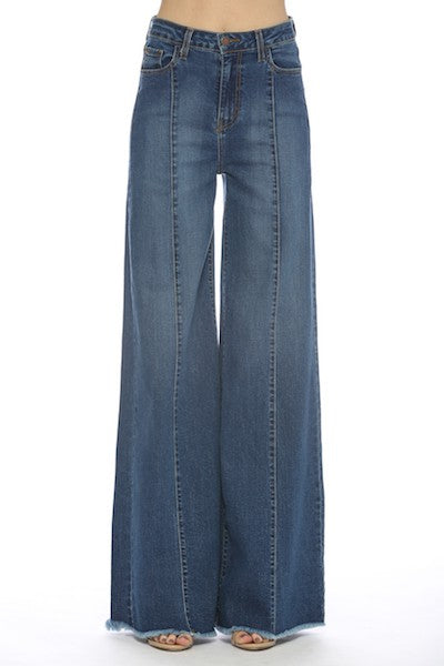 Wide Leg Denim Pants Jeans Western Style