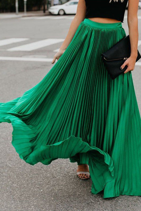 Pleated Maxi Skirt