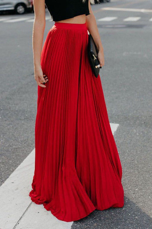 Pleated Maxi Skirt