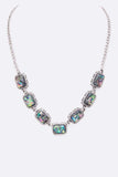 Abalone Vintage Inspired Square Station Necklace