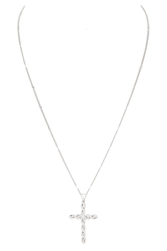 Cubic Zirconia Cross Pendant Necklace