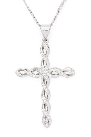 Cubic Zirconia Cross Pendant Necklace