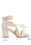 Benicia Elastic Strappy Block Heel Sandals