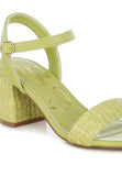 Tulata Raffia Pin Buckle Block Heels