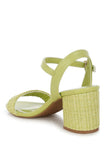 Tulata Raffia Pin Buckle Block Heels